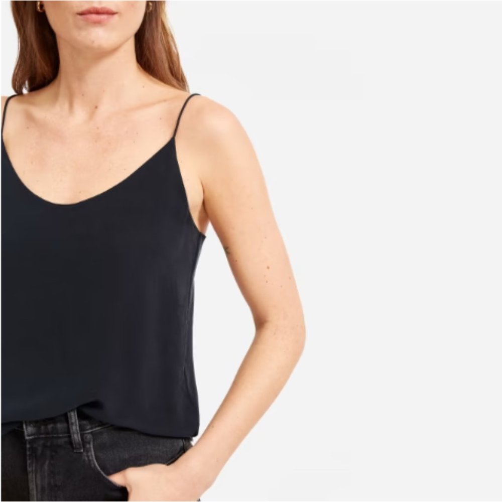 Everlane Clean Silk Black Cami Size 6 NWT